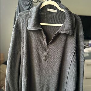 We The Free Black Half-Zip Sweatshirt